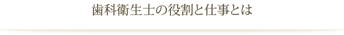 歯科衛生士の役割と仕事とは